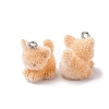Animal Flocking Resin Pendants LS-RESI-A049-03A-2