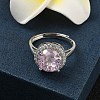 925 Sterling Silver Micro Pave Cubic Zirconia Finger Rings RJEW-B134-01A-02-2