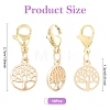 10Pcs Brass & ABS Plastic Imitation Pearl Pendant Decorations HJEW-YW00399-3