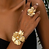 Flower Alloy Cuff Bangles & Cuff Rings Sets for Women FS-WGC4226-01-3