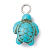 Dyed Synthetic Turquoise Pendants PALLOY-JF02924-01-3