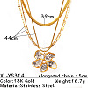 Two Tone 304 Stainless Steel Pendant Multi Layered Necklaces for Women WG40374-02-1