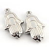 Hamsa Hand/Hand of Fatima/Hand of Miriam 201 Stainless Steel Pendants STAS-Q192-62-1