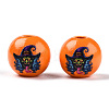 Halloween Theme Wood European Beads WOOD-N016-04G-3