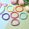 6Pcs 6 Colors Rondelle Opaque & Frosted Acrylic Beaded Stretch Bracelet Sets BJEW-JB10304-5
