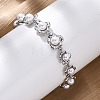 Flower Brass Link Bracelets BJEW-G740-01P-3