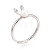 Adjustable 925 Sterling Silver Cute Bunny Ear Rings STER-T008-90P-1