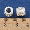 Rack Plating Brass Micro Pave Clear Cubic Zirconia European Beads KK-L215-300S-3