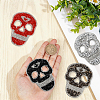 8Pcs 4 Styles Skull Hotfix Rhinestone (Hot Melt Adhesive On The Back) DIY-GF0014-21-3