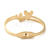 Adjustable Butterfly Vacuum Plating 304 Stainless Steel Bangles for Women BJEW-F474-13G-3