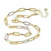 Two Tone Brass Twisted Rectangle Link Chain Necklaces KK-C251-31GP-4