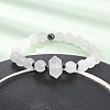 Natural Quartz Crystal Beaded Stretch Bracelet for Women BJEW-A145-01H-2