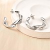 304 Stainless Steel Twist C-Shaped Stud Earrings EJEW-A139-01P-3