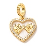 Brass Micro Pave Clear Cubic Zirconia European Dangle Charm CU-CBA9AB3-34G-1