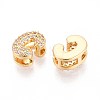 Brass Micro Pave Clear Cubic Zirconia Beads KK-T071-17G-C-2