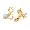 Ocean Brass Enamel European Dangle Charms KK-H278-06G-2