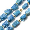 Electroplated Natural Druzy Agate Beads Strands G-R012-A02-03-1