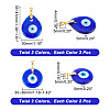8Pcs 4 Style Handmade Lampwork Evil Eye Pendants FIND-AR0003-27-2