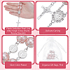 30Pcs Plastic Imitation Pearl Link Alloy Virgin Cross Charm Rosary Bracelets BJEW-WA0001-06-4