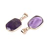 Natural Amethyst Pendants G-N349-04C-G-2