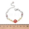 Brass Micro Pave Clear Cubic Zirconia Link Chain Bracelets for Women BJEW-C156-05GP-5