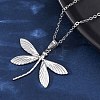 Dragonfly 304 Stainless Steel Pendant Necklaces NJEW-H059-05P-2