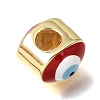 Bras Enamel European Beads KK-C263-21G-2