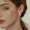10Pcs 5 Styles Rack Plating Brass Beaded Huggie Hoop Earrings for Women KK-SC0008-04-5