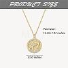 925 Sterling Silver 12 Constellation Necklace Gold Horoscope Zodiac Sign Necklace Round Astrology Pendant Necklace with Zircons Birthday Jewelry Gift for Women Men JN1089K-2