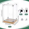Transparent Acrylic Minifigure Display Cases with Wooden Base ODIS-WH0030-298B-2