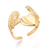 Adjustable Ion Plating(IP) 304 Stainless Steel Cuff Rings for Women RJEW-N052-04G-1