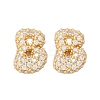 Brass Micro Pave Cubic Zirconia Stud Earrings EJEW-Z091-04G-B-2