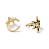 Rack Plating Brass Enamel Star Cuff Earrings for Women EJEW-C097-17G-3