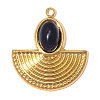 304 Stainless Steel with Black Agate Pendants GG-OY001-05G-1