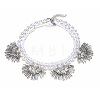 Alloy Sunflower Bib Necklaces WG7021D-01-1