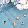 5Pcs Brass Micro Pave Clear Cubic Zirconia Connector Charms KK-BBC0009-23-4