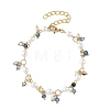 Natural Agate(Dyed & Heated) Faceted Round Beaded Chain Bracelets for Women BJEW-JB14248-01-3