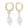 Natural Pearl Dangle Hoop Earrings EJEW-JE04964-4