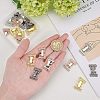 5 Strands Alloy and Brass Fold Over Clasps PALLOY-FH0001-33-3