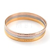 3Pcs 3 Colors Women's Simple Fashion 304 Stainless Steel Stackable Buddhist Bangles BJEW-H547-06-1