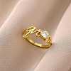 Mother's Day Brass Micro Pave Cubic Zirconia Finger Rings for Women RJEW-K261-15A-G-1