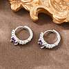 Brass Micro Pave Cubic Zirconia Hoop Earrings KK-Z166-12P-01-3