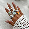 Alloy & Iron & Acrylic Cuff Rings Set FS-WGAB571-05-1