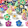 60Pcs 15 Colors Handmade Polymer Clay 3D Flower Plumeria Beads CLAY-FS0001-39-2