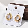 304 Stainless Steel Chunky Oval Studs Earrings for Women EJEW-K306-28G-2