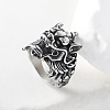 Punk Style 304 Stainless Steel Dragon Finger Rings for Men UN0454-3-1