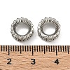 Flower Brass Clear Cubic Zirconia European Beads KK-D228-24P-2
