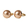 Brass & Plastic Pearl Hoop Earrings FS-WGC04E8-01-4