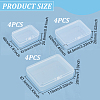 BENECREAT 12Pcs 3 Styles Transparent Plastic Storage Boxes CON-BC0007-35-2
