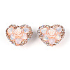 Heart Shape Polymer Clay Pave Rhinestone Beads RB-T018-03D-1